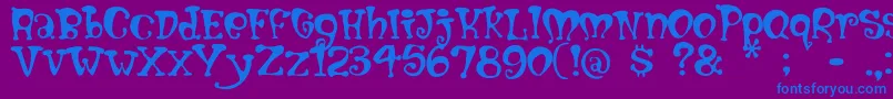 Mumblypegs-Schriftart – Blaue Schriften auf violettem Hintergrund