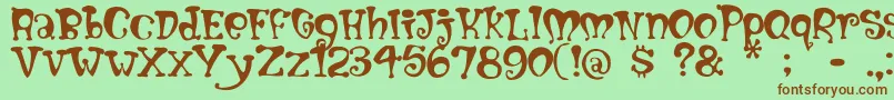 Mumblypegs-fontti – ruskeat fontit vihreällä taustalla