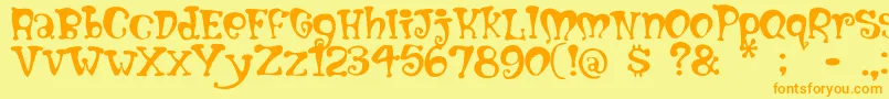 Mumblypegs Font – Orange Fonts on Yellow Background