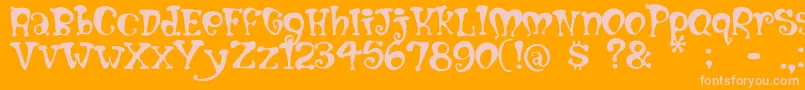 Mumblypegs-fontti – vaaleanpunaiset fontit oranssilla taustalla