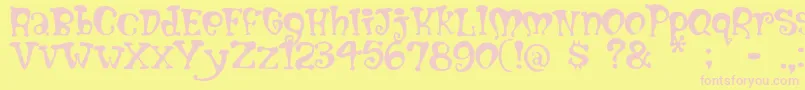 Mumblypegs Font – Pink Fonts on Yellow Background