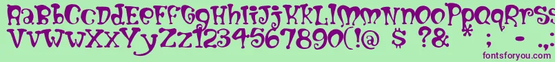 Mumblypegs Font – Purple Fonts on Green Background