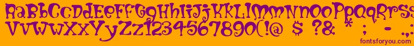 Mumblypegs Font – Purple Fonts on Orange Background
