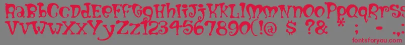 フォントMumblypegs – 赤い文字の灰色の背景