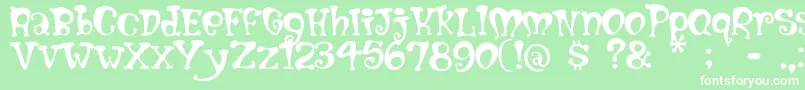 Mumblypegs Font – White Fonts on Green Background