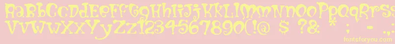 Mumblypegs Font – Yellow Fonts on Pink Background