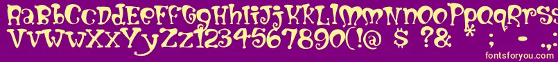 Mumblypegs Font – Yellow Fonts on Purple Background