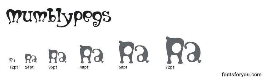 sizes of mumblypegs font, mumblypegs sizes