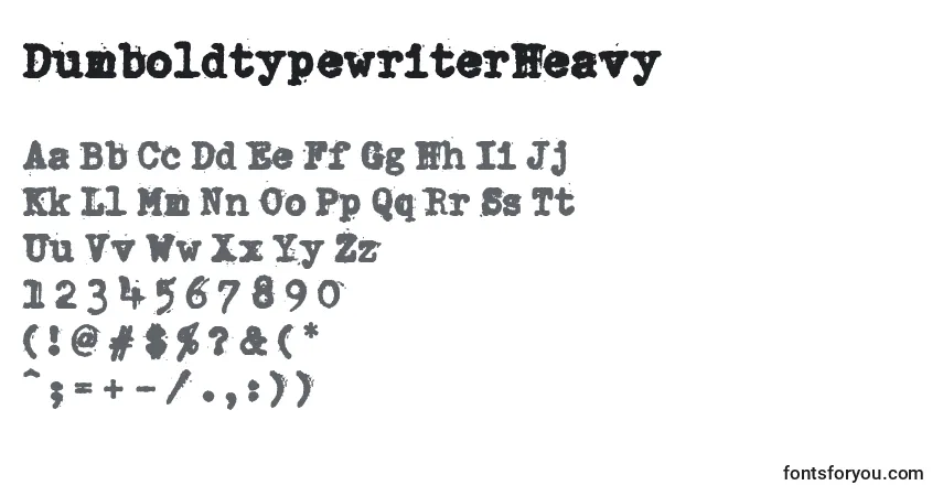 characters of dumboldtypewriterheavy font, letter of dumboldtypewriterheavy font, alphabet of  dumboldtypewriterheavy font