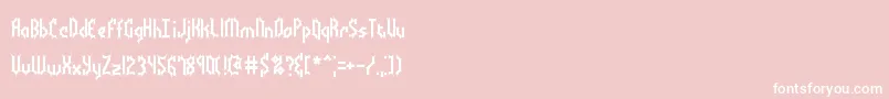 Bocumaba-Schriftart – Weiße Schriften auf rosa Hintergrund