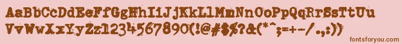 DumboldtypewriterHeavy Font – Brown Fonts on Pink Background