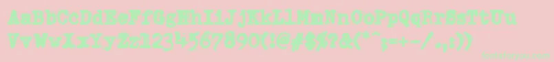 DumboldtypewriterHeavy Font – Green Fonts on Pink Background