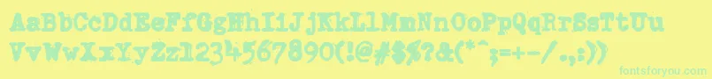 DumboldtypewriterHeavy Font – Green Fonts on Yellow Background