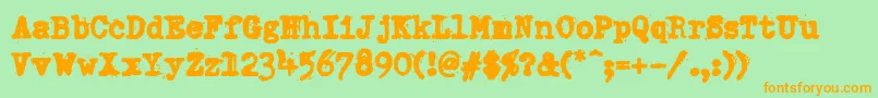 DumboldtypewriterHeavy Font – Orange Fonts on Green Background