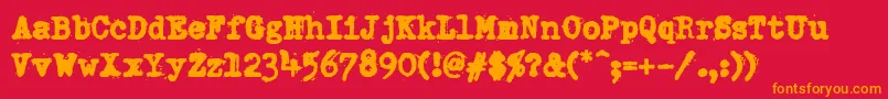 DumboldtypewriterHeavy Font – Orange Fonts on Red Background