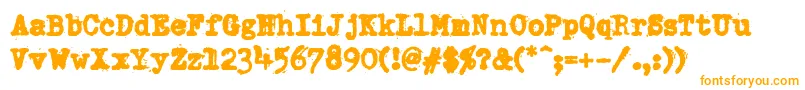 DumboldtypewriterHeavy-Schriftart – Orangefarbene Schriften auf weißem Hintergrund