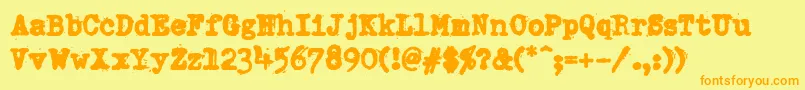 DumboldtypewriterHeavy Font – Orange Fonts on Yellow Background