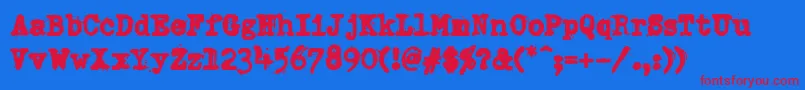 DumboldtypewriterHeavy Font – Red Fonts on Blue Background
