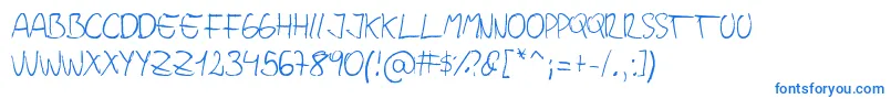 Czcionka Jopea302Simple – niebieskie czcionki