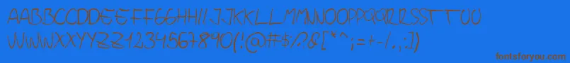 Jopea302Simple Font – Brown Fonts on Blue Background