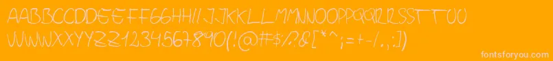 Jopea302Simple Font – Pink Fonts on Orange Background