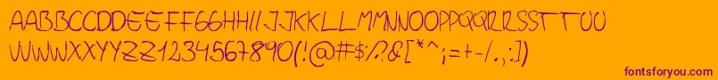Jopea302Simple Font – Purple Fonts on Orange Background