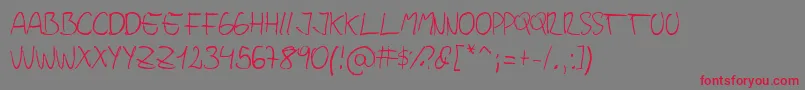 Jopea302Simple Font – Red Fonts on Gray Background