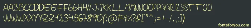 Jopea302Simple Font – Yellow Fonts on Black Background