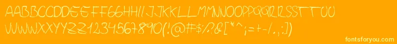 Jopea302Simple Font – Yellow Fonts on Orange Background