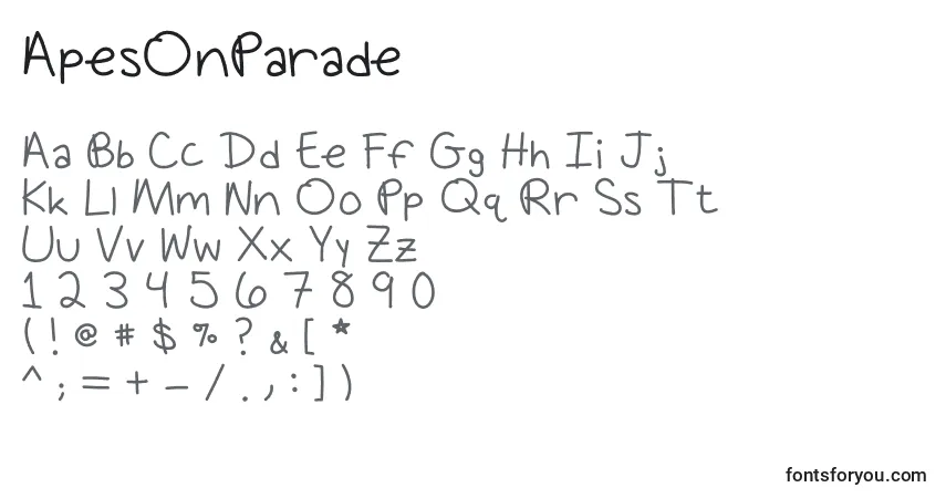 Шрифт ApesOnParade – алфавит, цифры, специальные символы