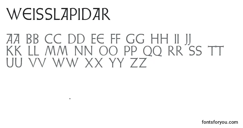 Czcionka Weisslapidar – alfabet, cyfry, specjalne znaki