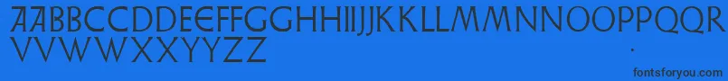 フォントWeisslapidar – 黒い文字の青い背景