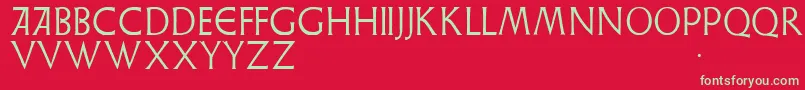 フォントWeisslapidar – 赤い背景に緑の文字