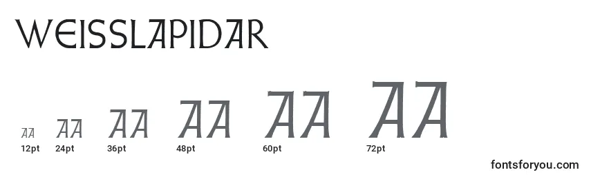 Размеры шрифта Weisslapidar