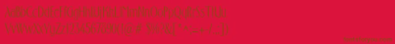 フォントFostercondensedRegular – 赤い背景に茶色の文字