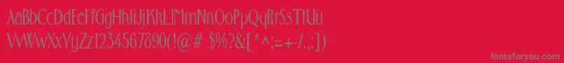 FostercondensedRegular-Schriftart – Graue Schriften auf rotem Hintergrund