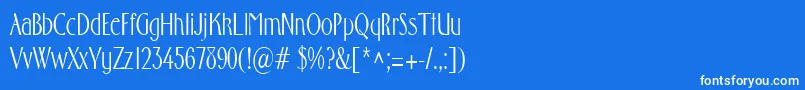 フォントFostercondensedRegular – 青い背景に白い文字