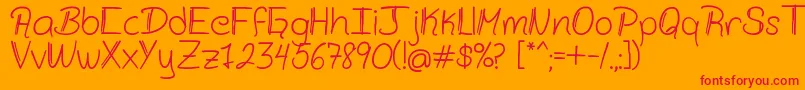 Zamsley Font – Red Fonts on Orange Background