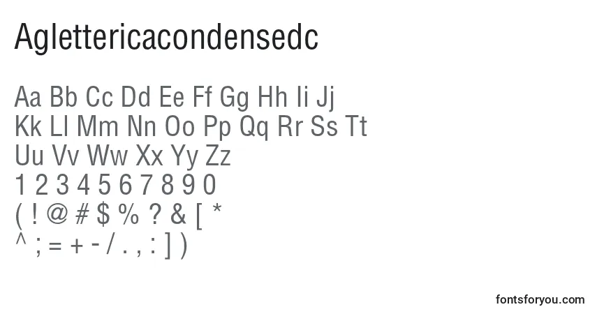 Aglettericacondensedc Font – alphabet, numbers, special characters