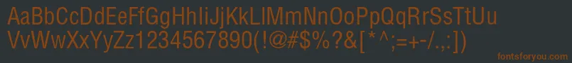 Fonte Aglettericacondensedc – fontes marrons em um fundo preto