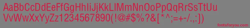 フォントAglettericacondensedc – 赤い文字の灰色の背景
