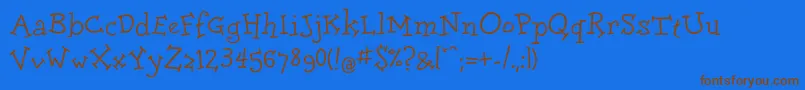 Шрифт DolorescyrRegular – коричневые шрифты на синем фоне