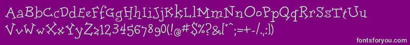 DolorescyrRegular-fontti – vihreät fontit violetilla taustalla