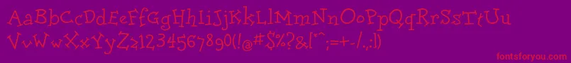 DolorescyrRegular-Schriftart – Rote Schriften auf violettem Hintergrund