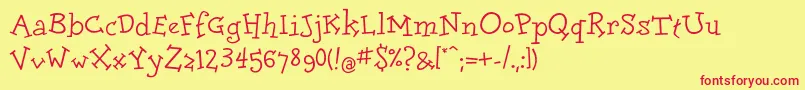 DolorescyrRegular Font – Red Fonts on Yellow Background