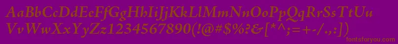 AjensonproBoldit Font – Brown Fonts on Purple Background