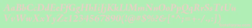 AjensonproBoldit Font – Pink Fonts on Green Background