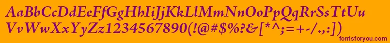 AjensonproBoldit Font – Purple Fonts on Orange Background