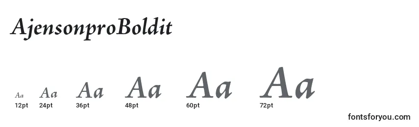 Размеры шрифта AjensonproBoldit