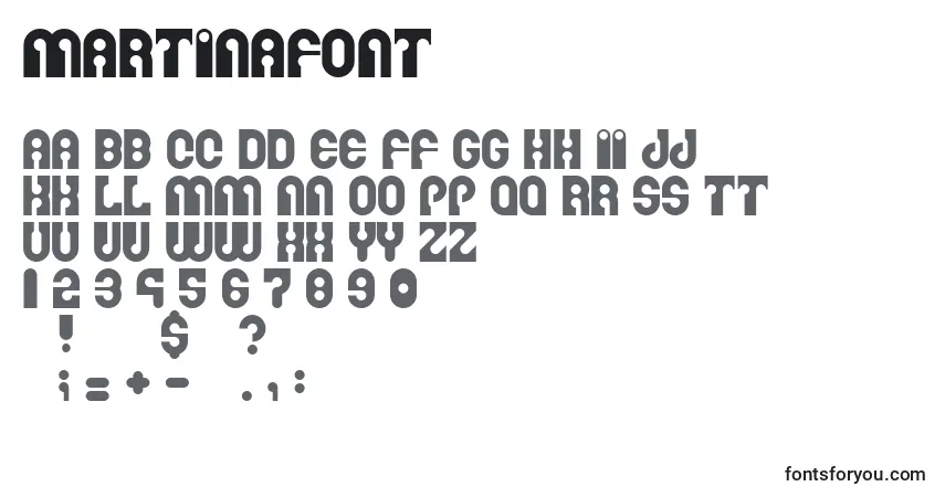 Schriftart Martinafont – Alphabet, Zahlen, spezielle Symbole